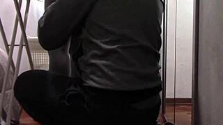 Milf in Pantyhose Irons While Getting Touched and Roughly Fucked