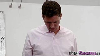 Hey, that hot teen slut is bouncing on a big cock right now