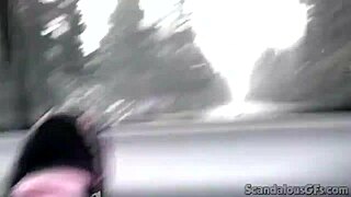 watch this teen hottie fingering herself in the car outdoors