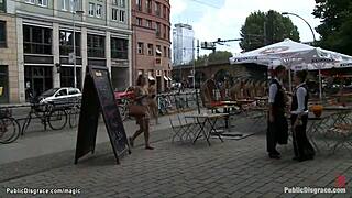 bound in leather slut public fucked