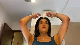 her blue mini skirt and panties