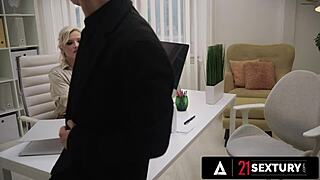 21 sextury - naughty blonde zazie skymm fucks coworker after peeing