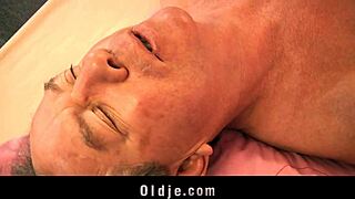 An old man indulges his insatiable lust with a young teen