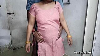 An Indian couple roleplays as school girl and boyfriend having sex