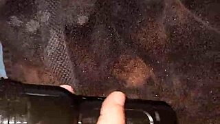 guy strokes big cock in fleshlight during voyeur session