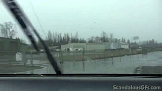 watch this teen hottie fingering herself in the car outdoors