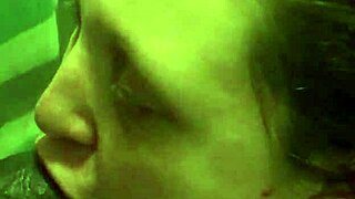 Does the crazy white girl give head in the shower with big black cock?