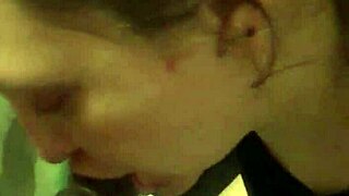 Does the crazy white girl give head in the shower with big black cock?