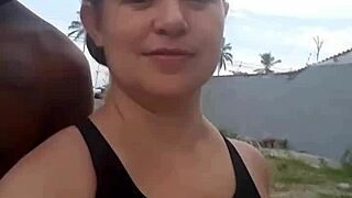 Couple Alecxander in video call! Big tits blonde blows monster cock for interracial sex