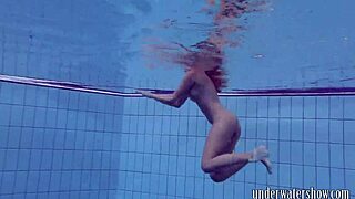 Lucy takes off bikini in the pool