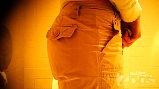 beautiful girl pees standing in toilet