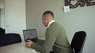 I seduce my boss to get a new job by giving him a great fuck in the office.