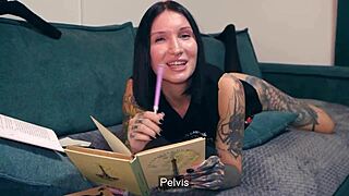 my nerdy step bro got turned on looking at my ass, then we fucked rough in doggystyle with deepthroat and cum swallow