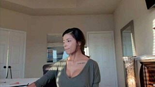 Huge Fake Tits Tease with Pussy Play