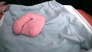 I am playing with a very soft and limp fake cock in amateur homemade fetish