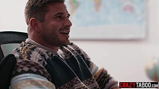 The horny teacher fucks the naughty colleague in the classroom.