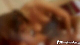 Amazing brunette sucks big cock and gets pounded doggystyle.