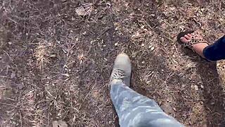 Stepsister Fucked In Jungle Under Pretext Of A Walk