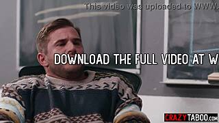 The horny teacher fucks the naughty colleague in the classroom.