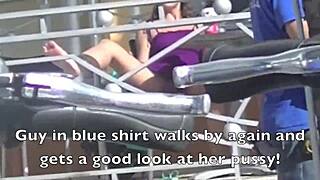 helena price flashes her pussy under that skirt in public, what a thrill! 😏