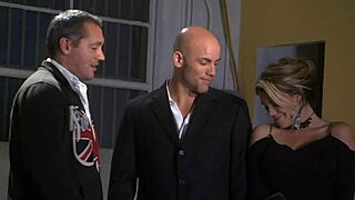 milf in golden high heels gets licked and fucked hard