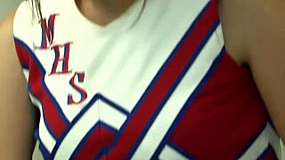 Tight teen cheerleader fucks her hubby before babysitting