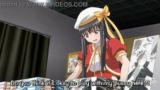 Nobody noticed me masturbating her in public - hentai subtitled 😏