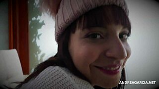 Dirty interview leads to sexy masturbation for Latin girl Andrea Garcia.