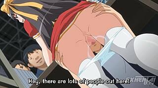 Nobody noticed me masturbating her in public - hentai subtitled 😏