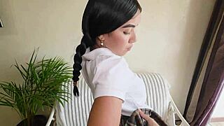 School Porn - The Stepsister Shows Him Her Student Uniform and He Is Amazed When He Sees It!
