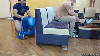 I follo my brother's wife, beautiful cuñada while husband works on laptop ntr