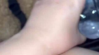 Saudi teen amateur fucks herself with glass dildo in Los Angeles craving BBC