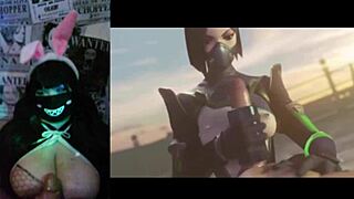 Otaku girl with big tits watching hentai rule 34 valorant compilation 😏