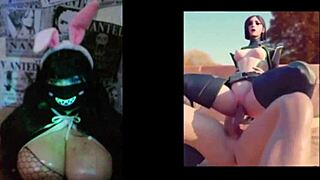 Otaku girl with big tits watching hentai rule 34 valorant compilation 😏