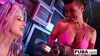 Jezebelle and Leya engage in passionate lesbian encounters, exploring each other's bodies in nude scenes.