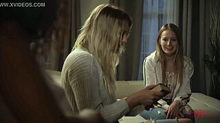 black blonde ebony lesbians explore wet pussies in voyeur threesome