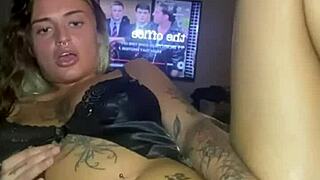 Slutty Goth with Huge Tits Fingers Herself After College