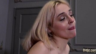 Old landlord got paid with hot young teen sex and wet blowjob