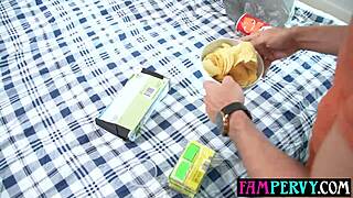 Big ass busty ebony MILF stepsis helps desperate stepbro with sex