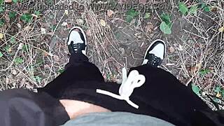 Risky Lesbian Masturbation In The Forest