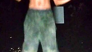 A mature woman interviews in the park