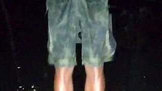 A mature woman interviews in the park