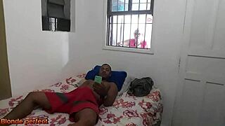 Maid catches boss masturbating and fucks him