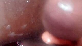 Big black Kenyan man releases large load in amateur homemade video