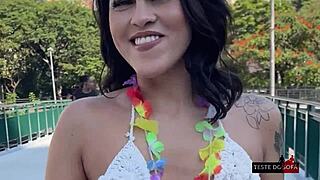 Wow, Athletic Brazilian Bodybuilder Sucks Monster Cock And Gets Licked In Carnival Casting!