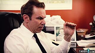 nasty teen fucks stepdad in office