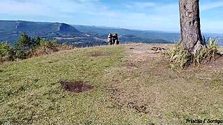 Stepmother and stepdaughter flashing in public garden! Want more videos?