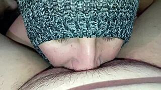 I perform the best oral sex on my horny neighbor with big juicy pussy