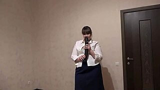 Chubby Boss Fucks Huge Dildo And Cums!