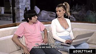 Milf pristine edge kept up all night by stepson's fucking desire, spanish subtitles